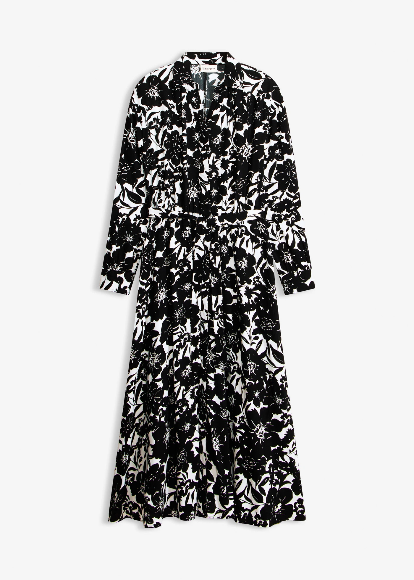 Overhemdjurk van viscose • zwart/wolwit • bonprix online shop