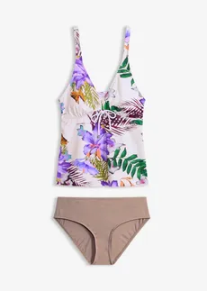 Costum baie tankini (set/2 piese) cu decolteu în V • alb porțelan • magazin bonprix