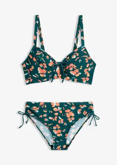 Minimizer bikini met bandjes (2-dlg. set) • grafische print donker smaragd • bonprix online shop