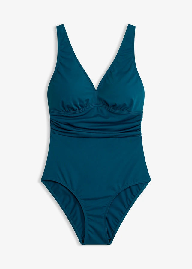 Maillot 1 pièce à encolure V, Couleur: pétrole