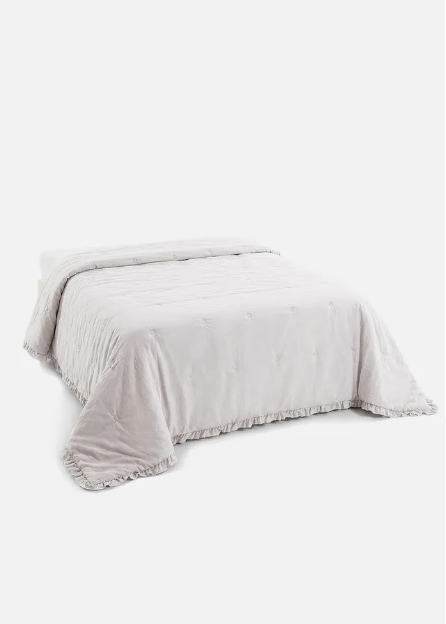 Sprei met ruches, Kleur: crème