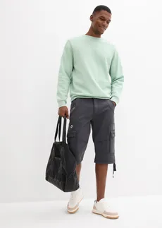 Lange bermuda met cargozakken, regular fit, Kleur: grijs