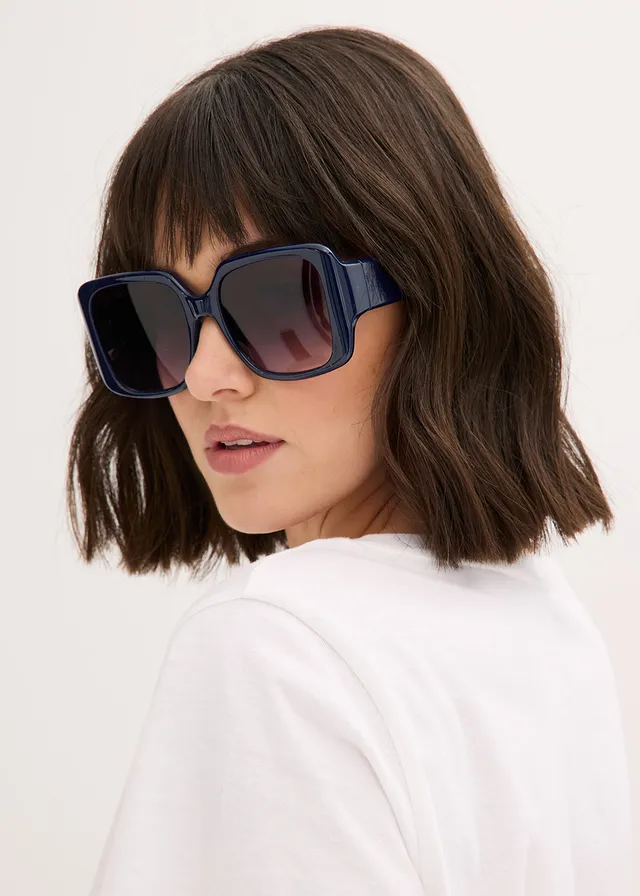 Lunettes de soleil carrées, Couleur: bleu foncé