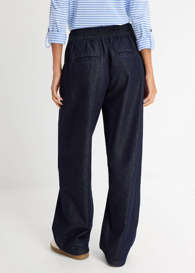 Loose fit straight jeans, high waist • diepblauw denim ongewassen • product-page.page-title-suffix
