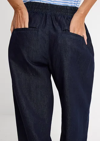 Džíny Loose Straight, High Waist • sytě modrý denim unwashed • bonprix obchod