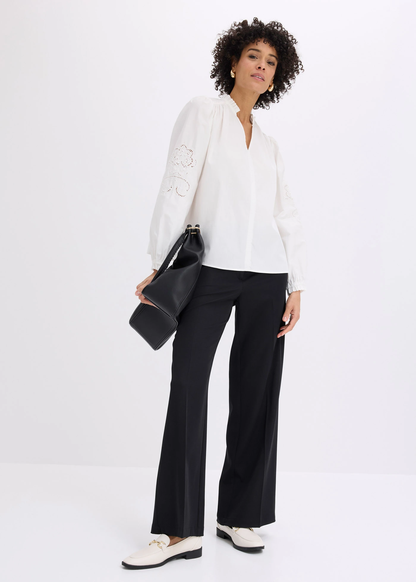 Katoenen tuniek met broderie anglaise • wolwit • bonprix online shop