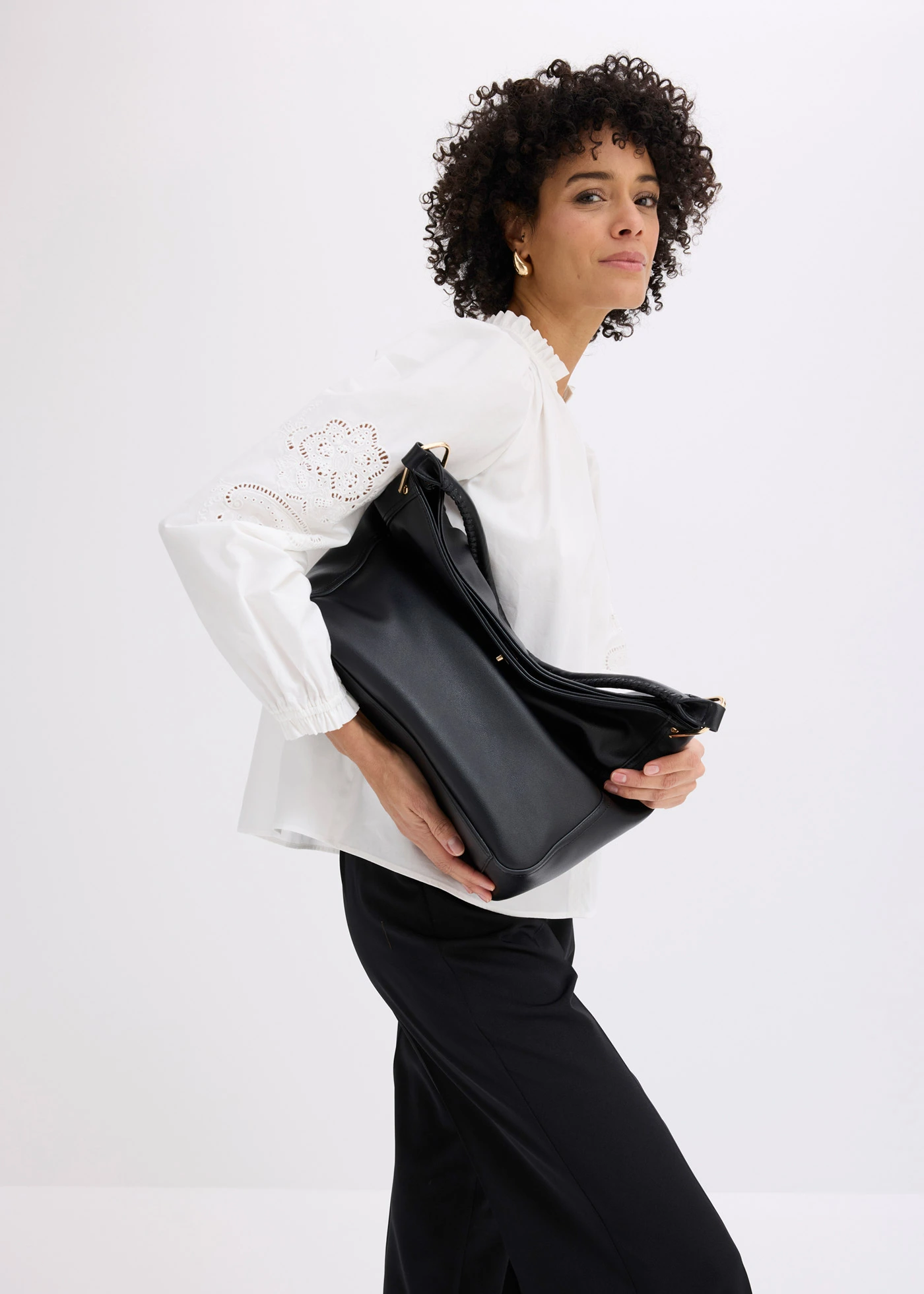 Tunique en coton à broderie ajourée • ecru • Boutique bonprix