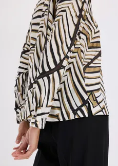 Tuniek met decoratieve naden • zwart-wolwit met print • bonprix online shop