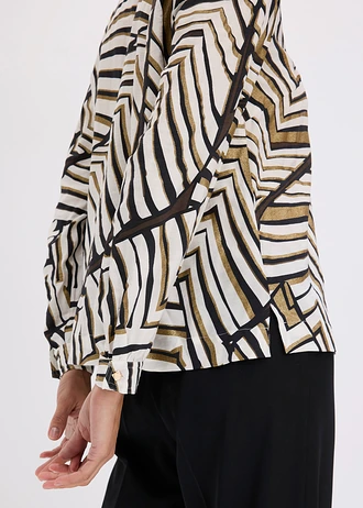 Tunika s dekoratívnymi švíkmi • čierna/biela vlna potlačená • obchod bonprix