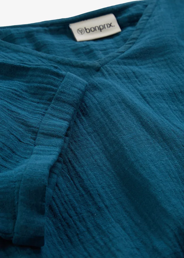 Shirt tuniek van zachte mousseline • blauwpetrol • product-page.page-title-suffix