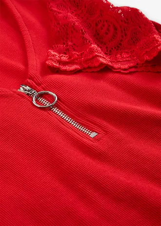 Žebrované tričko z bavlny • jahodová • bonprix obchod