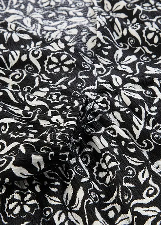Tuniekjurk van lichte crêpe • zwart-wolwit grafische print • bonprix online shop