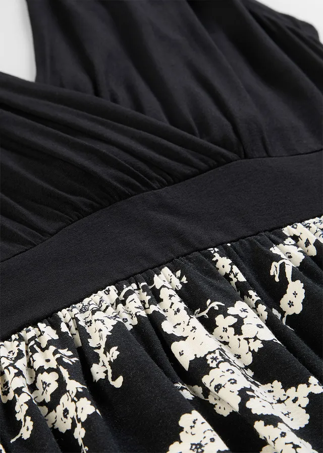 Robe en jersey viscose • noir/écru floral • product-page.page-title-suffix