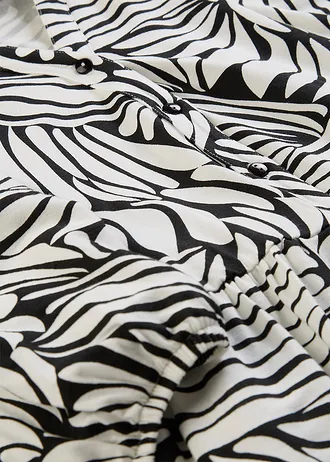 Tuniekjurk van een soepele viscosemix • zwart-wolwit met print • bonprix online shop