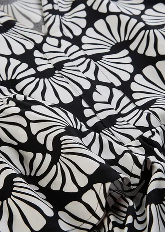 Tuniekjurk van soepele viscose • wolwit-zwart grafische print • bonprix online shop