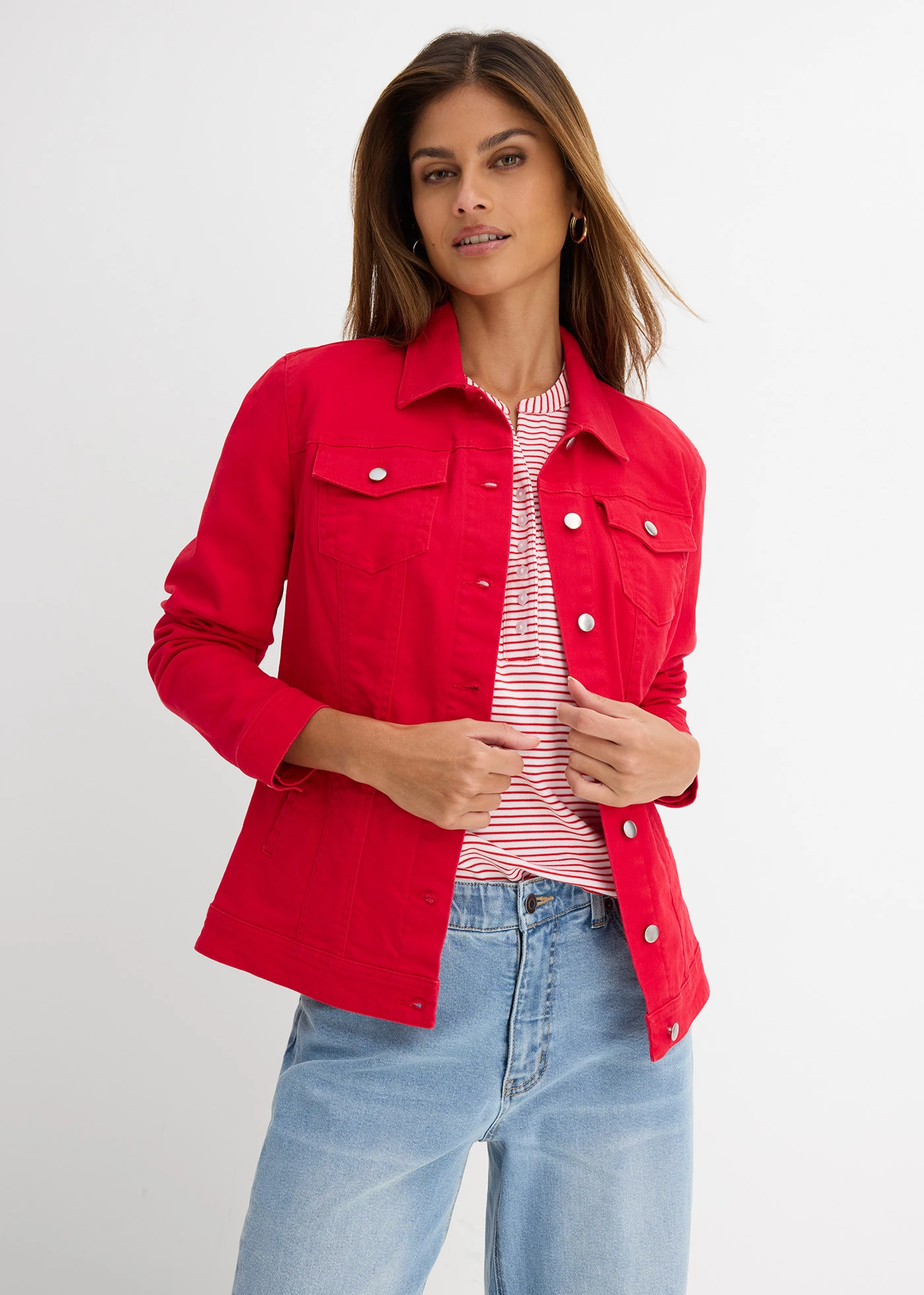 Veste en jean • rouge • Boutique bonprix