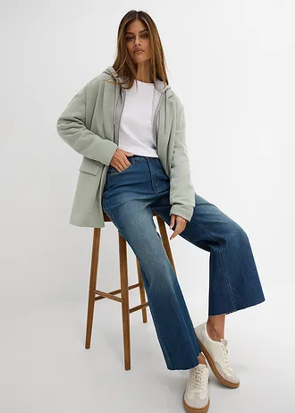 Wide-Leg džínsy, High Waist, cropped • modrá denim used • obchod bonprix