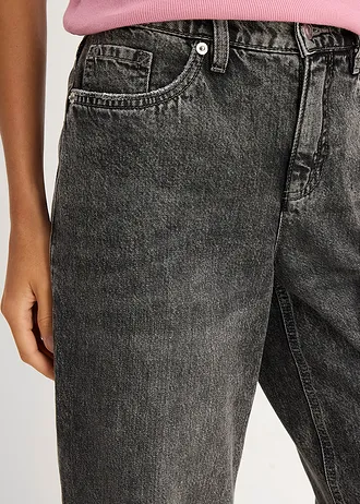 Jean baggy taille mi-haute, raccourci • gris clair denim used • Boutique bonprix