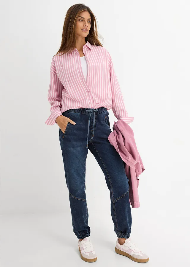 Blugi jeggings Mid Waist, stretch bleumarin denim uzat