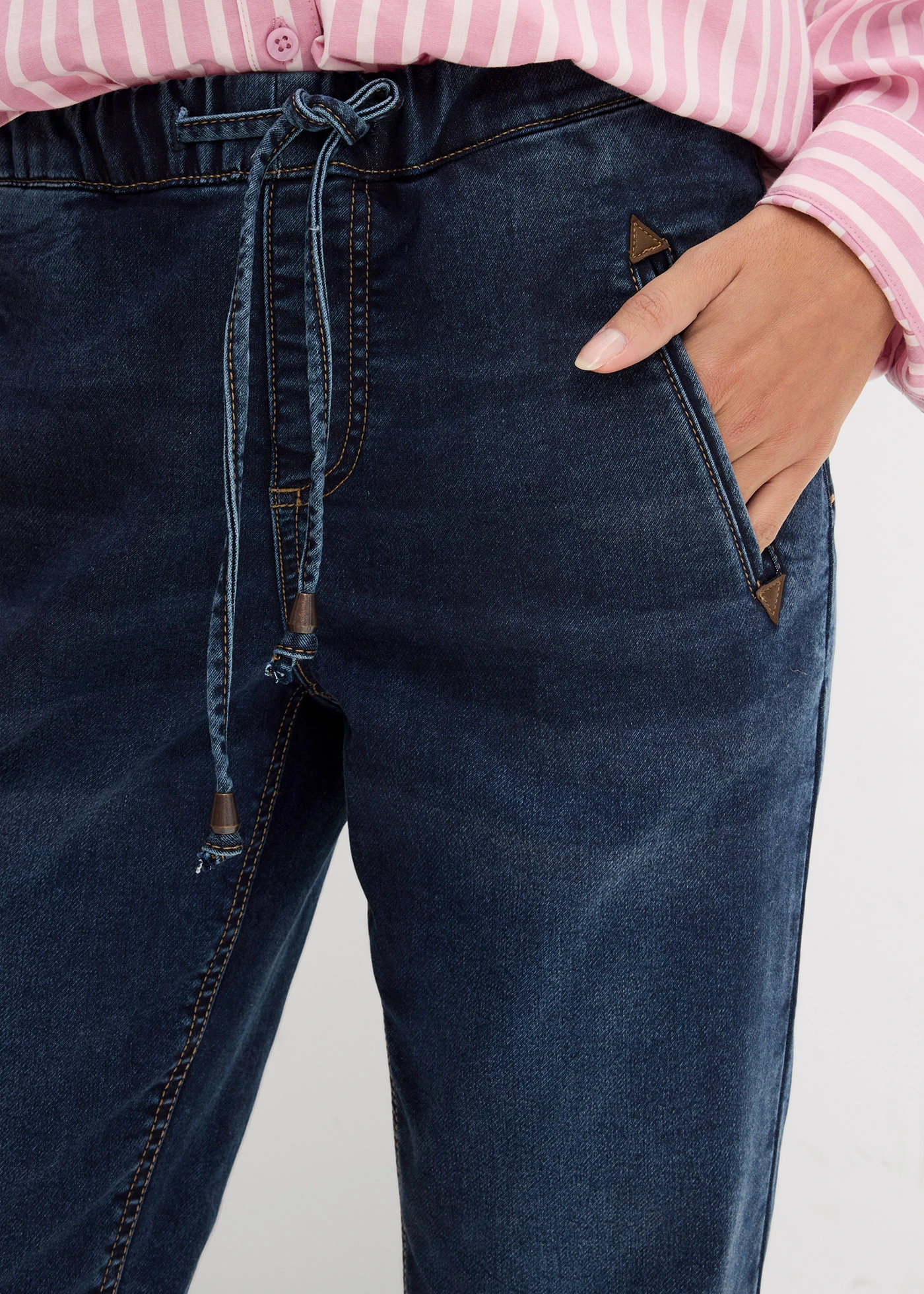 Džínsy, Jogg, Mid Waist, strečové • tmavomodrá denim used • obchod bonprix