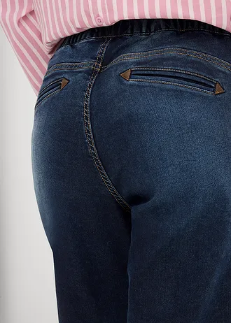 Strečové joggingové džíny, Mid Waist • tmavě modrý denim used • bonprix obchod