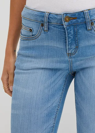 Jean bootcut taille mi-haute, extensible • bleu clair denim used • Boutique bonprix