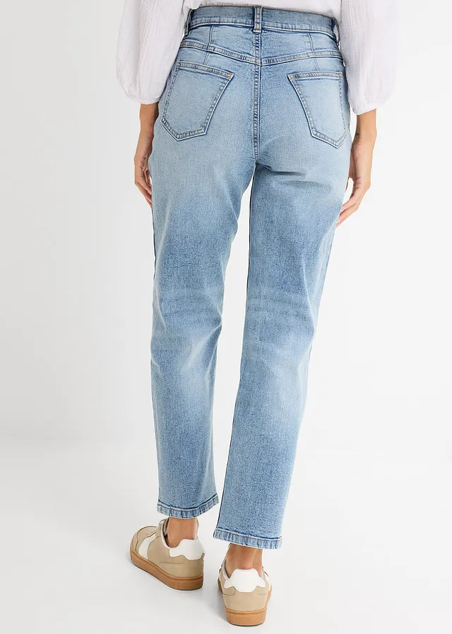 Jean droit loose taille haute, cropped • bleu clair denim used • product-page.page-title-suffix
