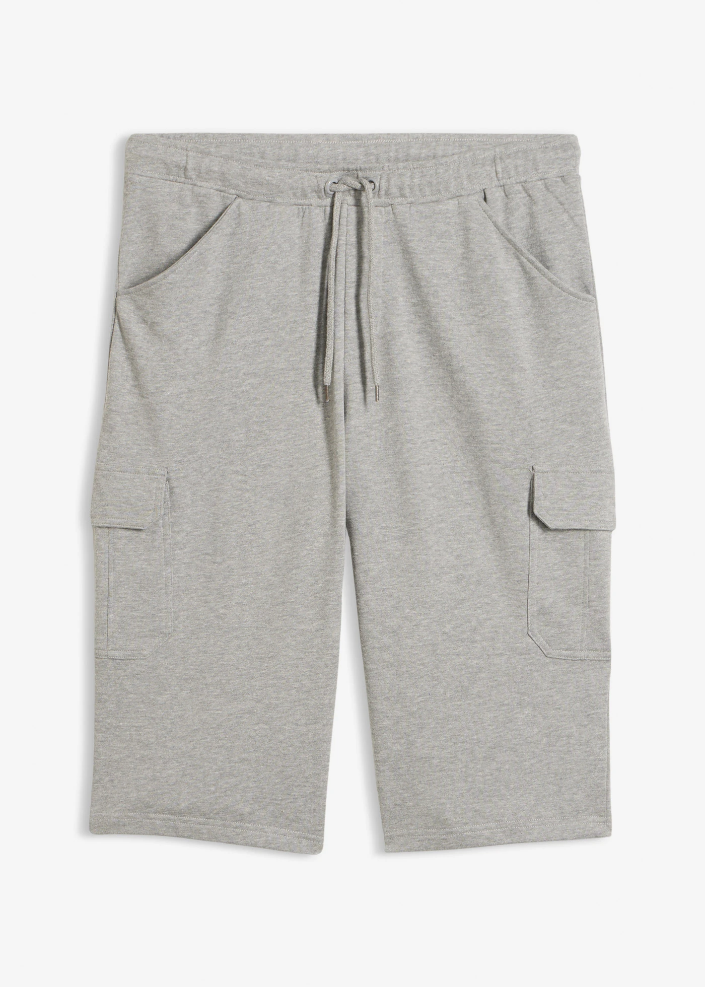 Lange sweat cargobermuda van katoen • lichtgrijs gemêleerd • bonprix online shop