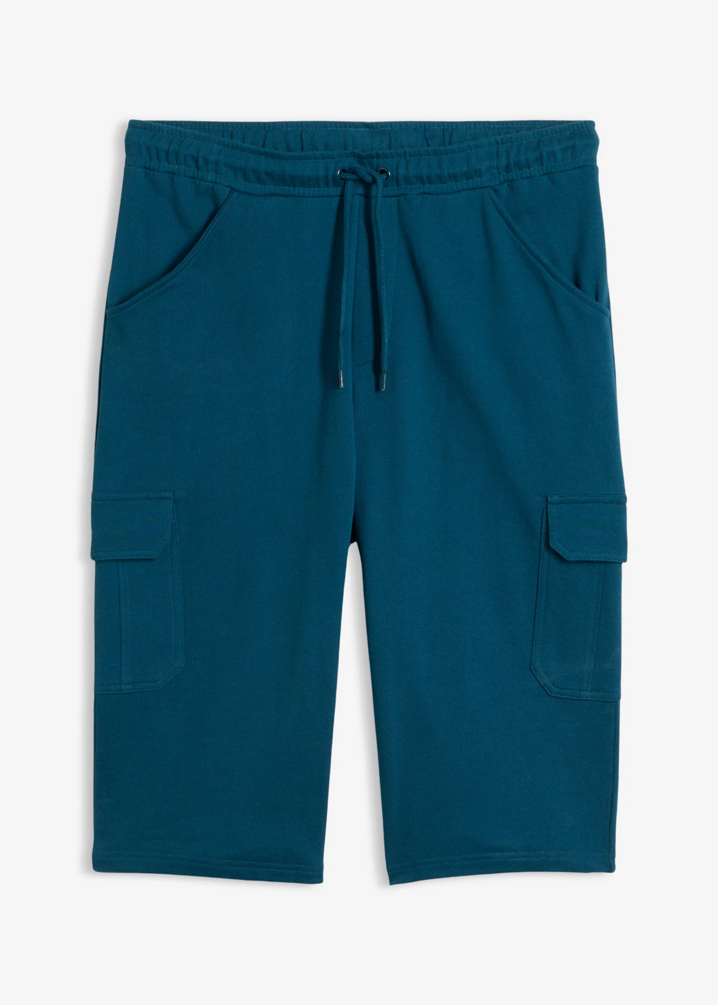 Lange sweat cargo bermuda van katoen, regular fit • blauwpetrol • bonprix online shop