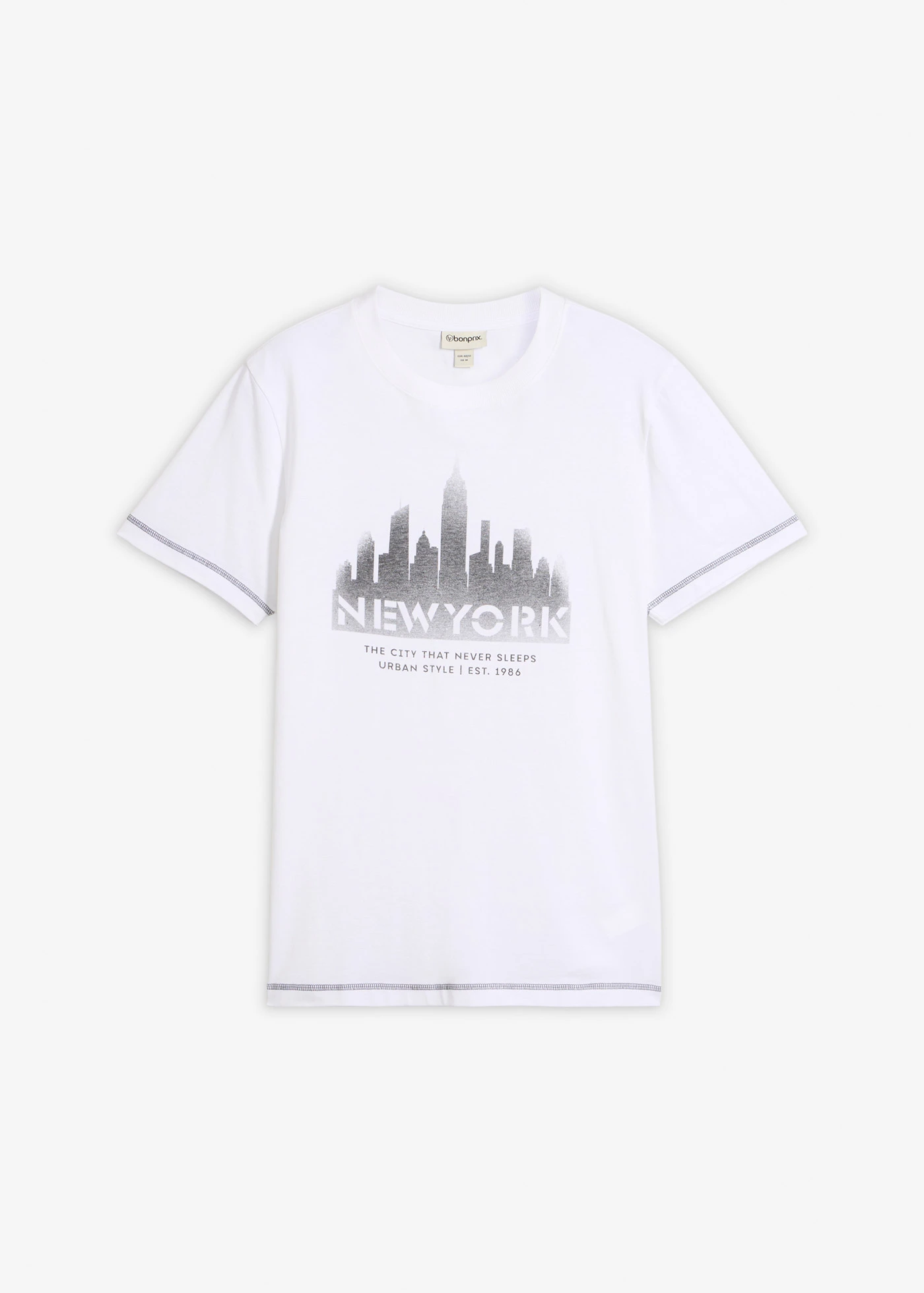 T-shirt 100% coton • blanc imprimé New York • Boutique bonprix