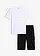 T-shirt et bermuda long cargo 100% coton (ens. 2 pces), Couleur: noir/blanc