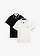 Lot de 2 polos 100% coton, Couleur: noir-écru