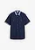 Chemise manches courtes style 2en1, Couleur: bleu foncé