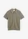 Gebreid poloshirt met ritssluiting van puur katoen, Kleur: rookolijfgroen