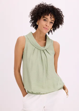 Bluzka bez rękawów • jasnozielony • sklep bonprix