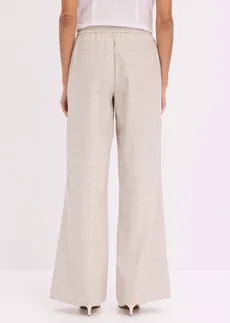 Pantalon large à carreaux écossais, Couleur: jaune clair/sable clair carreaux