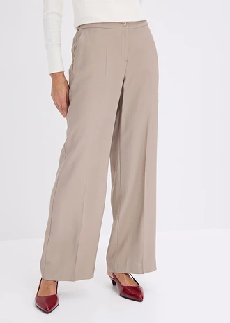 Lichte Marlene Dietrich broek met viscose, Kleur: taupe