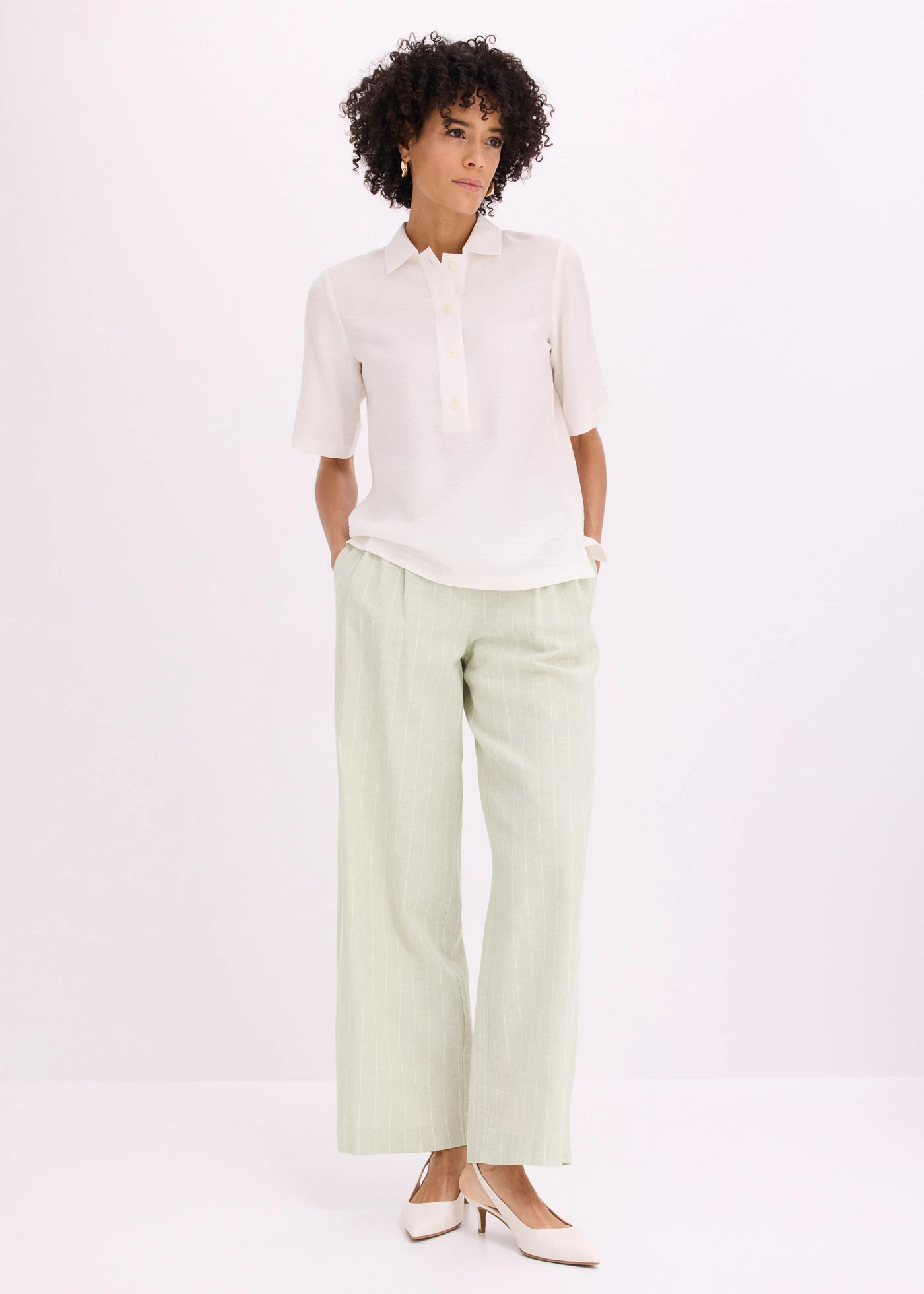 Blouse longue légèrement transparente • ecru • Boutique bonprix