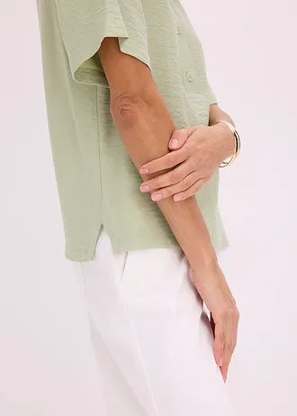 Blouse longue légèrement transparente • vert pâle • Boutique bonprix