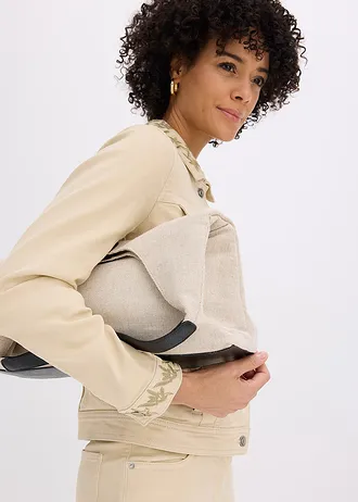 Veste en twill brodée • sable clair • Boutique bonprix