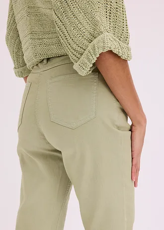 Pantalon en twill avec broderies • vert pâle • Boutique bonprix