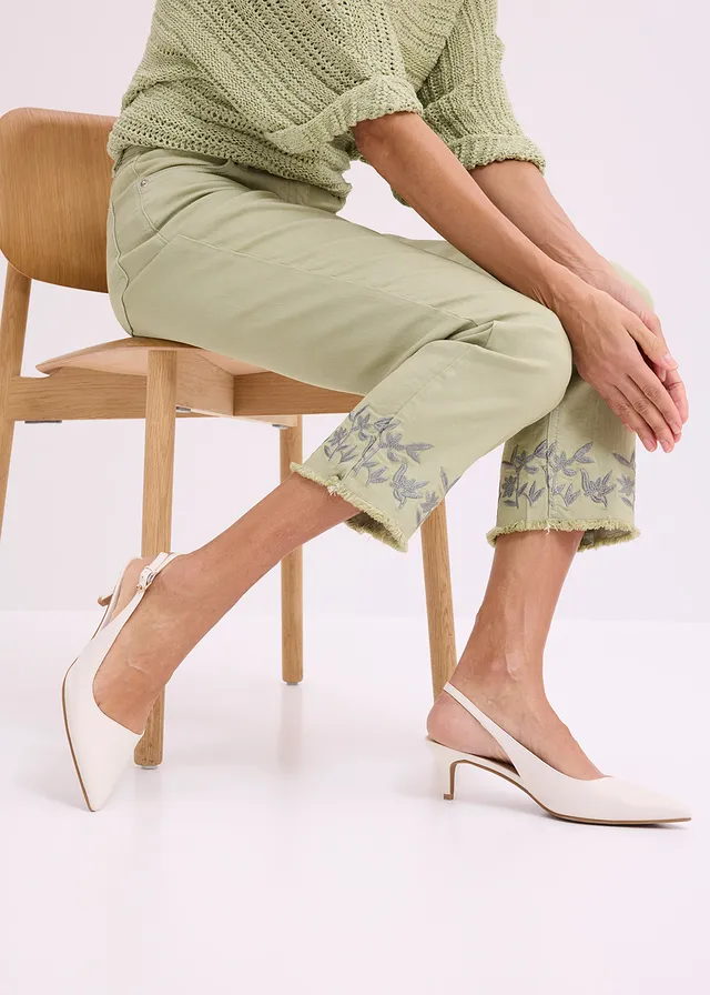 Pantalon en twill avec broderies • vert pâle • product-page.page-title-suffix