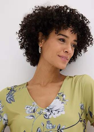 T-shirt à base élastiquée • vert cactus floral • Boutique bonprix