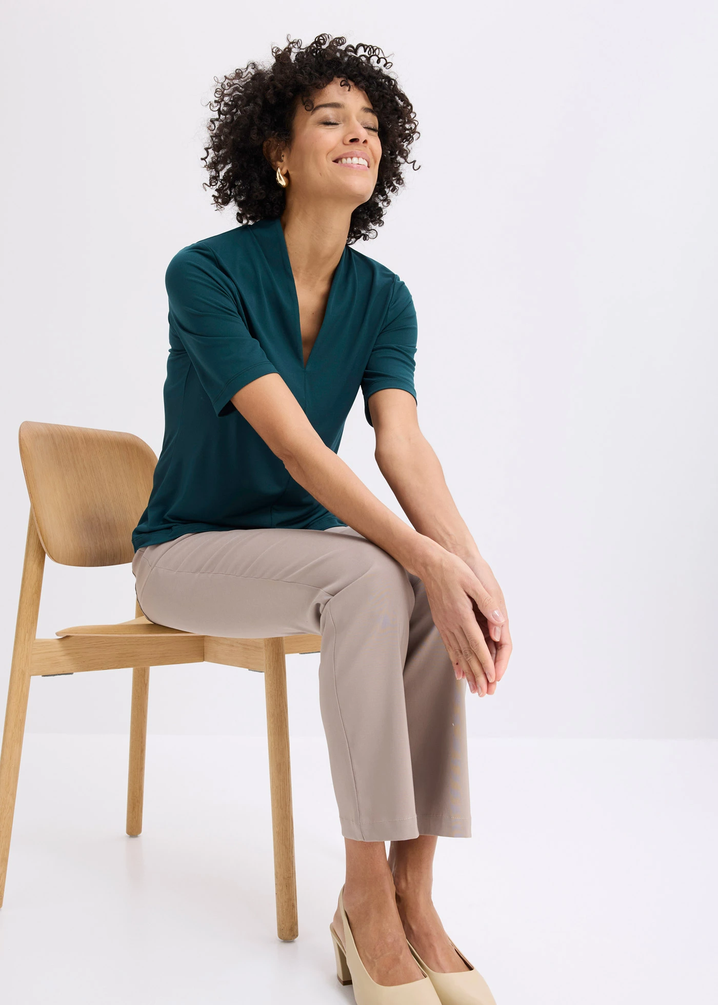 Strečové nohavice z bengalínu • hnedosivá • obchod bonprix