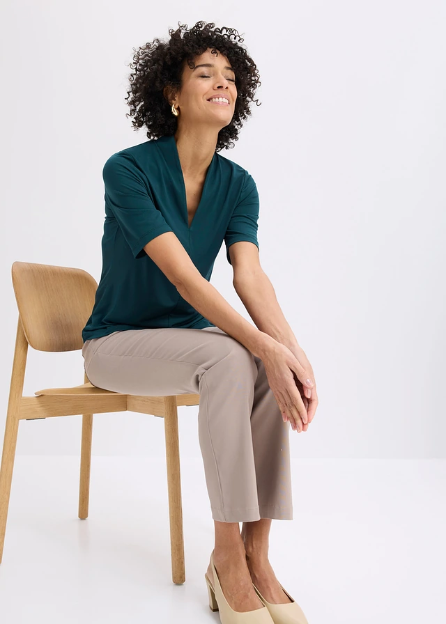 Pantalon en bengaline extensible • taupe • product-page.page-title-suffix