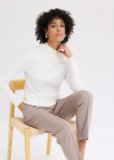 Pantaloni din jerse cu dungă, fără încheiere • gri-bej • magazin bonprix