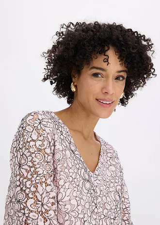 Kanten tuniek • lichtroze/zwart gebloemd • bonprix online shop