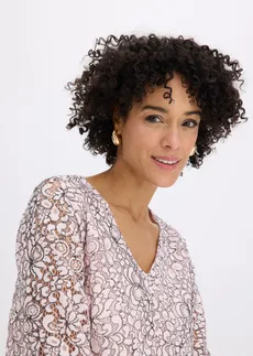 Tunică cu dantelă • roz deschis/negru floral • magazin bonprix