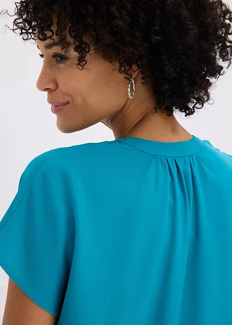 Chemisier manches courtes à boutonnage invisible • bleu lagon • Boutique bonprix