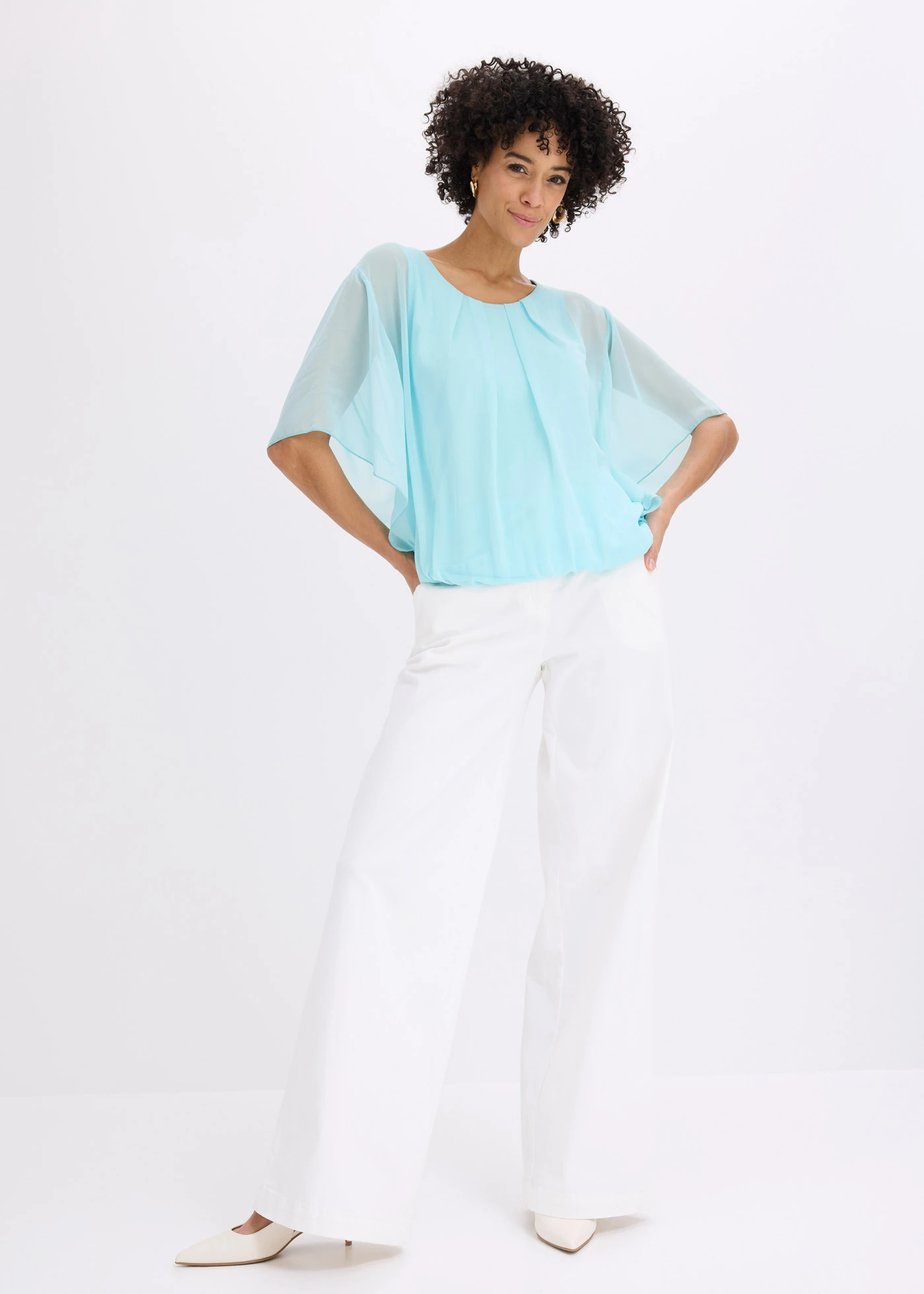 Blouse en mousseline • bleu - turquoise • Boutique bonprix